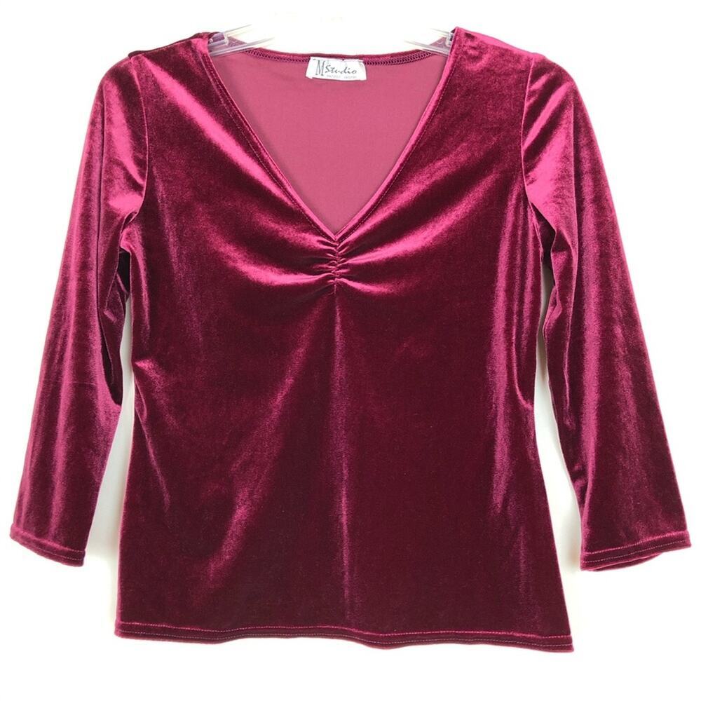 Vintage M Studio Velvet Top Small Y2K Fairy Grunge Romantic Coquette Whimsigoth